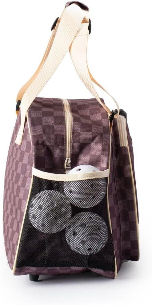 Pik'le'Ball - Checkered Chic Brown Premium Tote Bag
