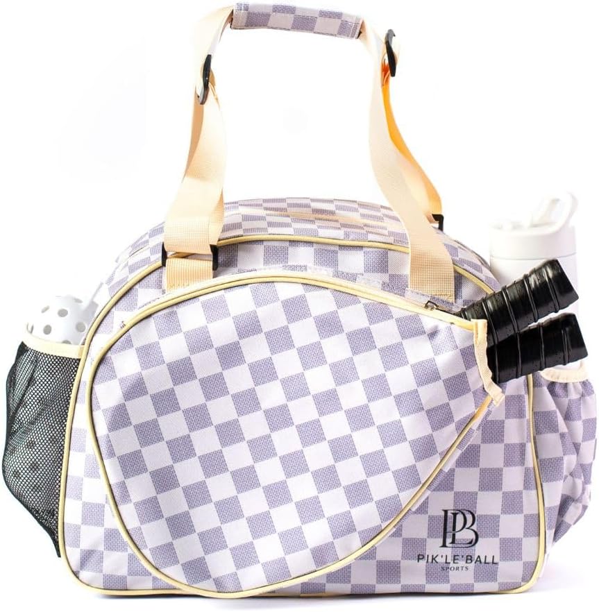 Pik'le'Ball - Checkered Chic Tan Premium Tote Bag