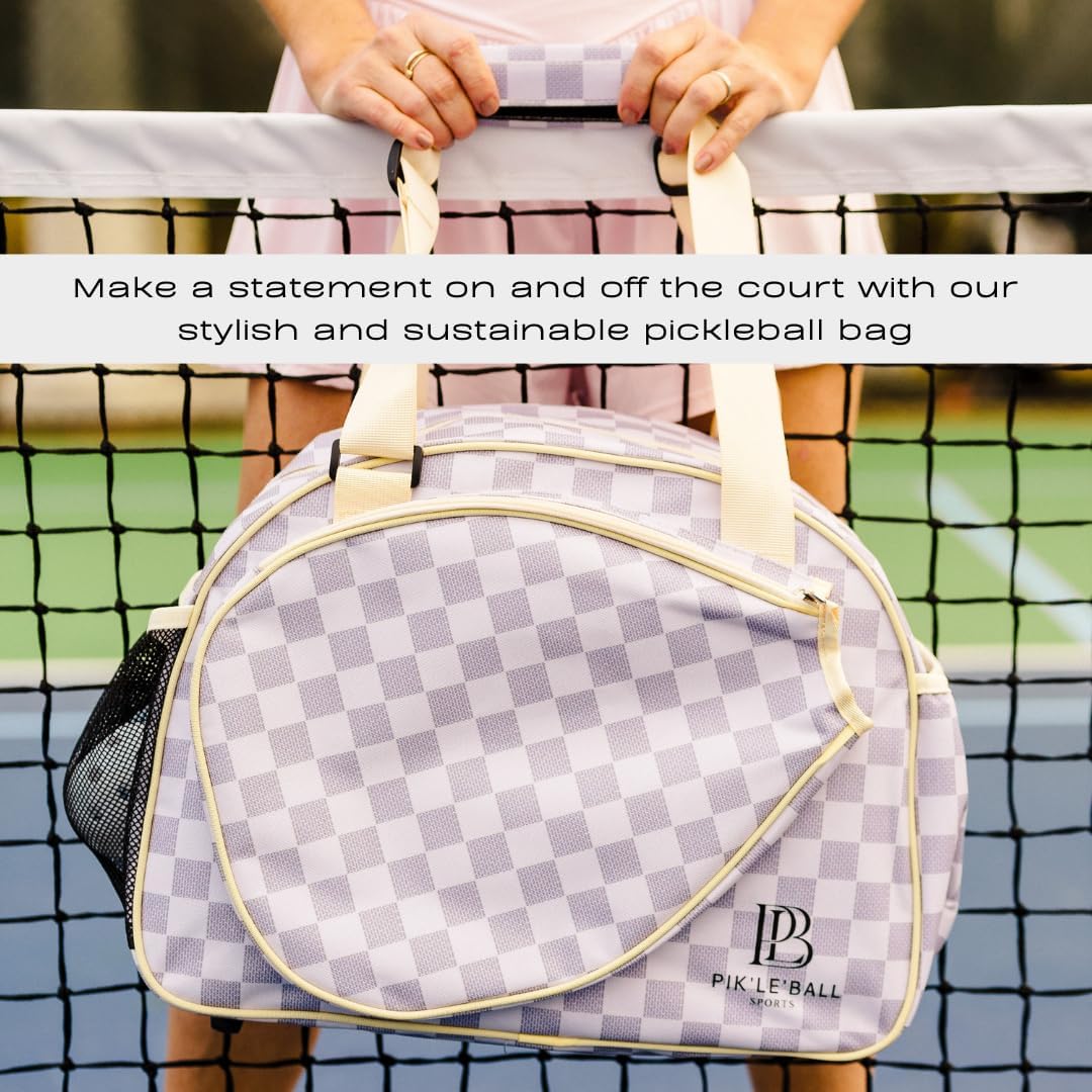 Pik'le'Ball - Checkered Chic Tan Premium Tote Bag