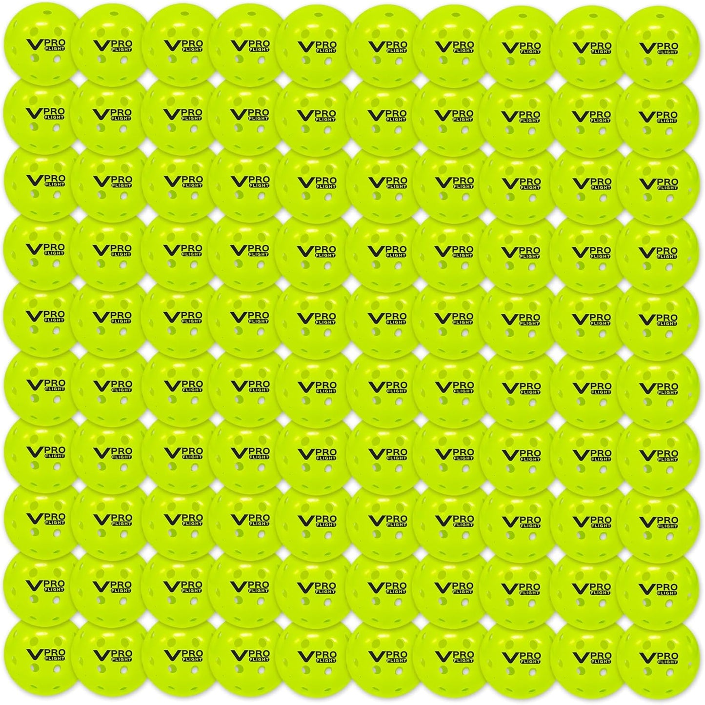 Vulcan | VPRO Flight Outdoor Pickleball Official Ball of The PPA Tour & MLP | 100 Ball Pack | Hi-Vis Yellow
