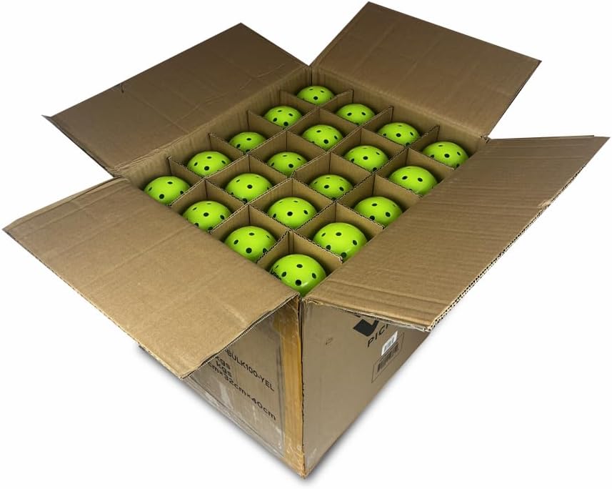 Vulcan | VPRO Flight Outdoor Pickleball Official Ball of The PPA Tour & MLP | 100 Ball Pack | Hi-Vis Yellow