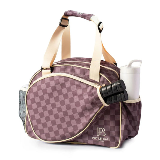 Pik'le'Ball - Checkered Chic Brown Premium Tote Bag