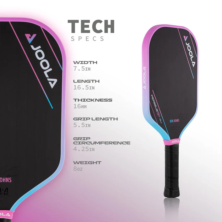 JOOLA Pink Perseus 3S 16mm Pickleball Paddle