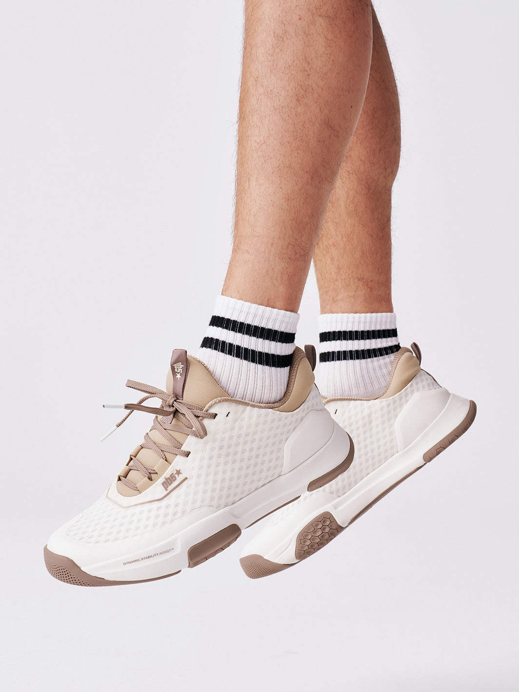 PB5star Axis Men's Pickleball Court Shoe - Soft White Multi