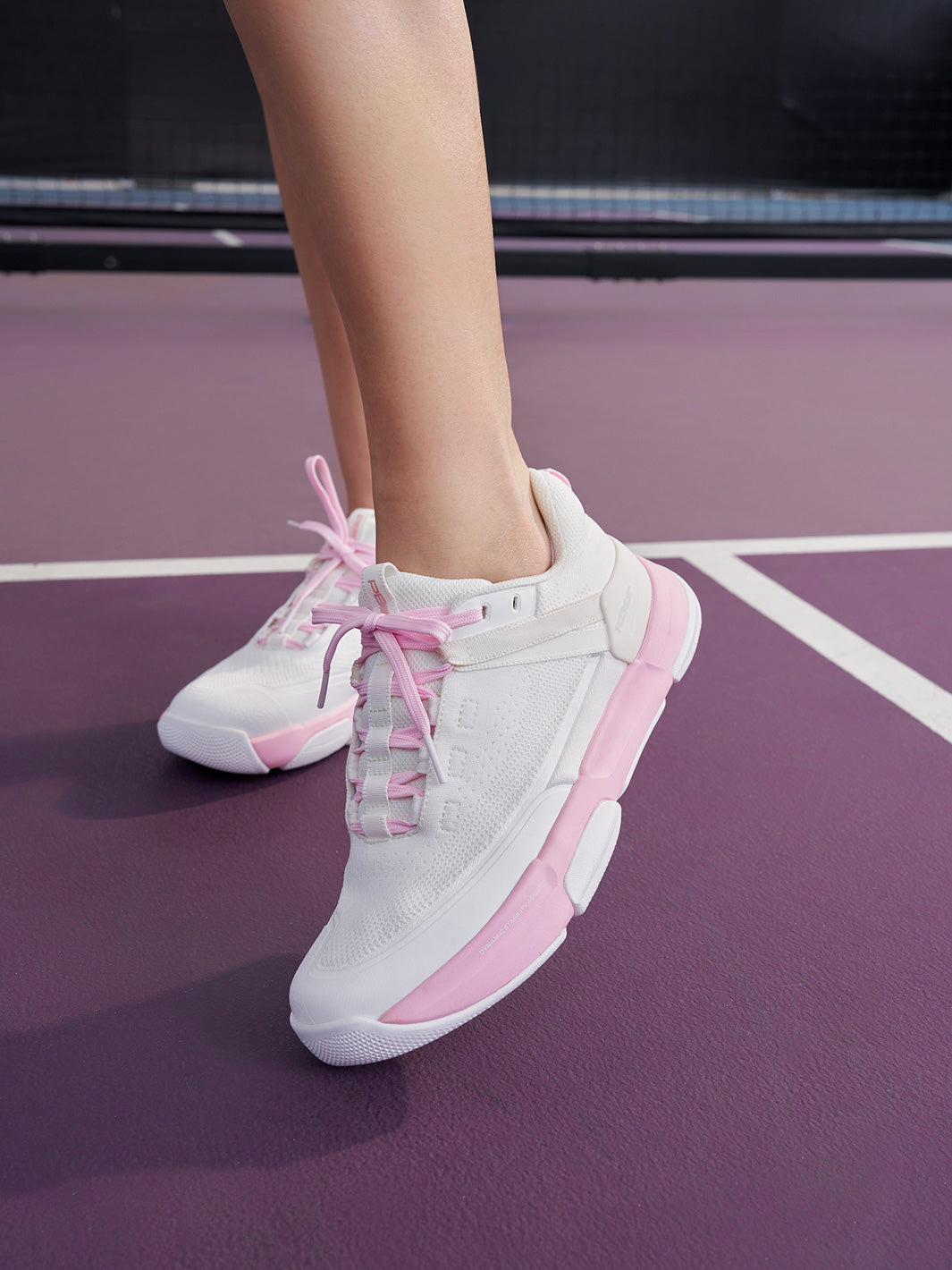PB5star Court2 Women's Pickleball Court Shoe - White-Powder Pink
