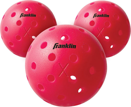 Franklin Sports X-40 Outdoor Pickleballs - 3 Pack PINK