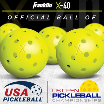 Franklin Sports X-40 Outdoor Pickleballs - 100 Pack YELLOW