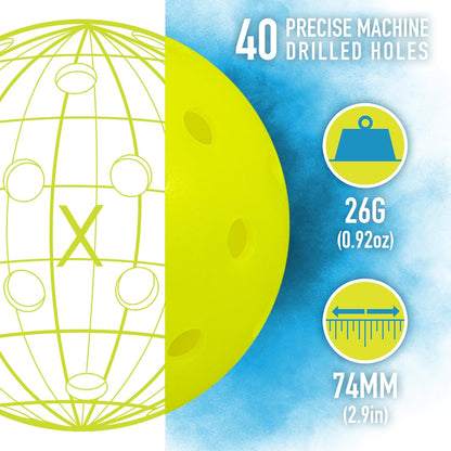 Franklin Sports X-40 Outdoor Pickleballs - 100 Pack YELLOW