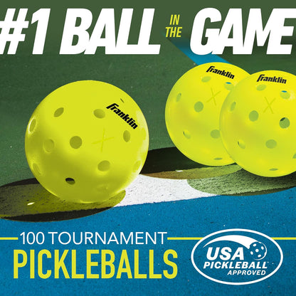 Franklin Sports X-40 Outdoor Pickleballs - 100 Pack YELLOW