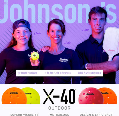 Franklin Sports X-40 Outdoor Pickleballs - 100 Pack YELLOW