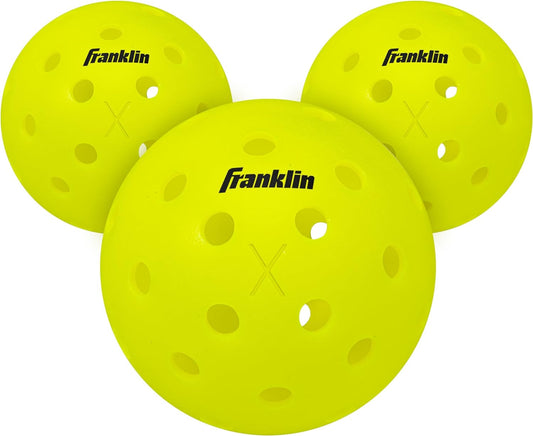 Franklin Sports X-40 Outdoor Pickleballs - 3 Pack YELLOW