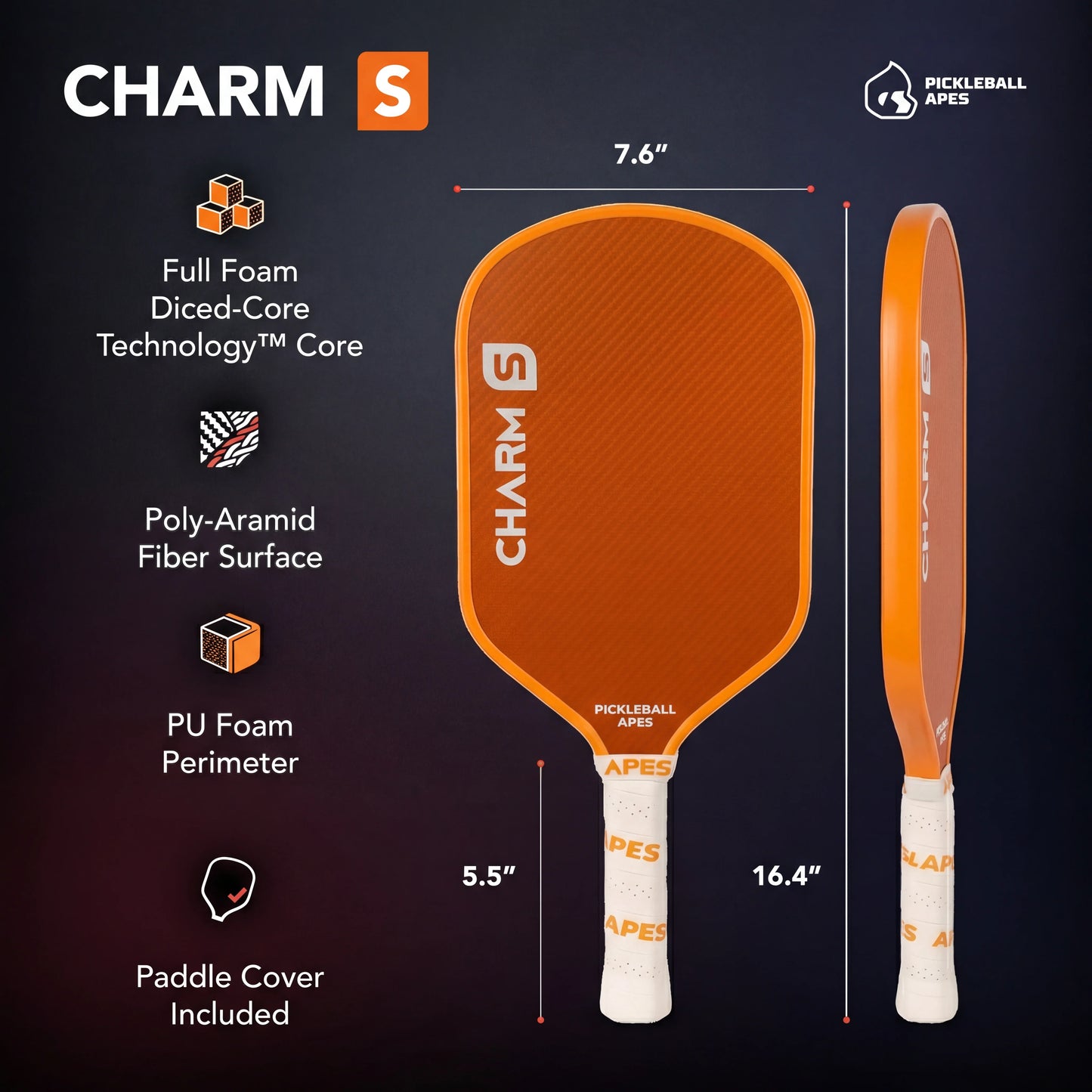 Pickleball Apes Charm S (Hybrid) Pickleball Paddle