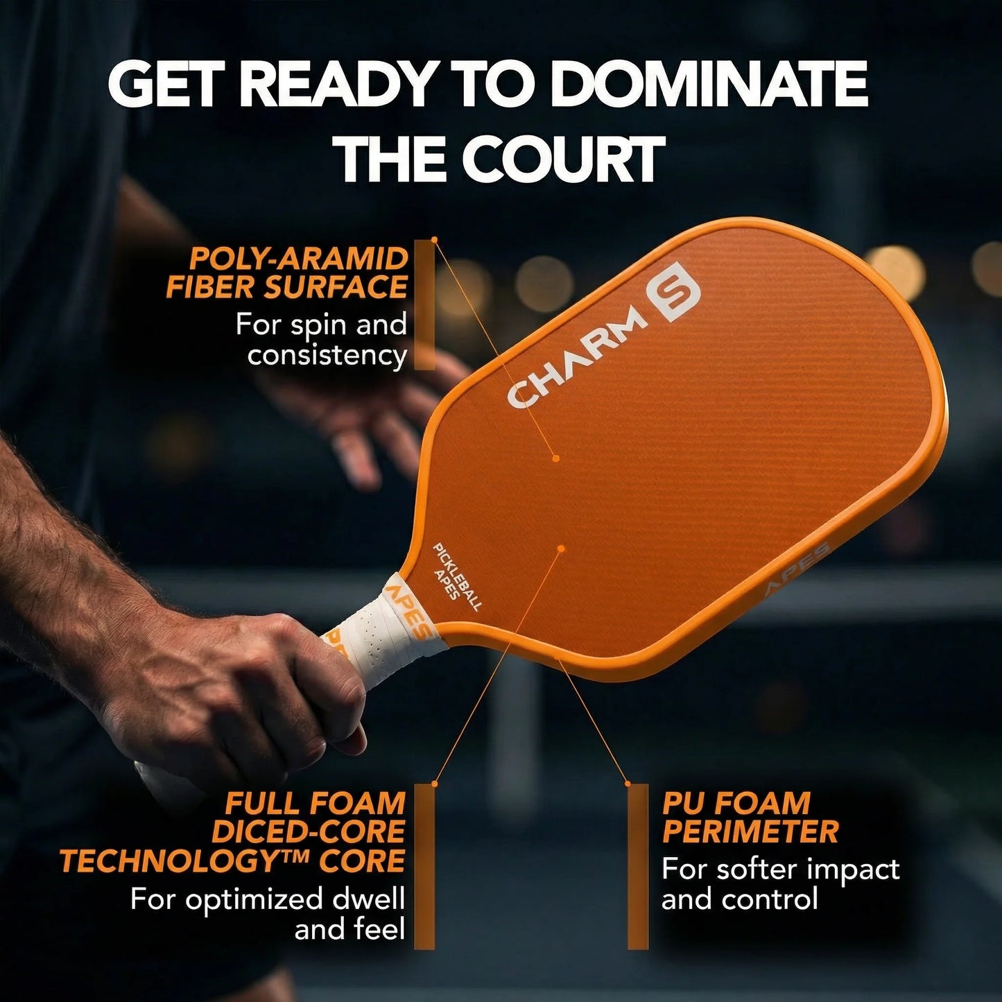 Pickleball Apes Charm S (Hybrid) Pickleball Paddle