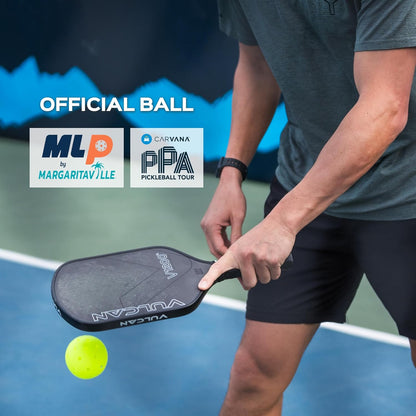 Vulcan | VPRO Flight Outdoor Pickleball Official Ball of The PPA Tour & MLP | 100 Ball Pack | Hi-Vis Yellow